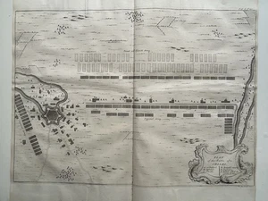 1701 Battle of Chiari, Lombardy, Italy War of The Spanish Succession Antique Map - Picture 1 of 5