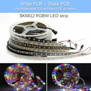 SK6812 WS2812B IC LED strip light RGB RGBW 30/60/144 LED Pixels Addressable 5V - Picture 1 of 15
