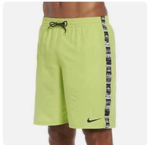 Pantalones cortos de voleibol para hombre Nike Logo Tape 9 pulgadas verdes - Imagen 1 de 5