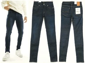 Jack & Jones LIAM Low Rise Skinny Fit Supper Skinny Knee Dark Denim Jeans 32 L30 - Picture 1 of 14