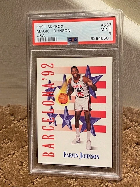 1991 Skybox Magic Johnson USA TEAM Card PSA 9 #533 NEW CASE LOW POP - Image 1 of 1