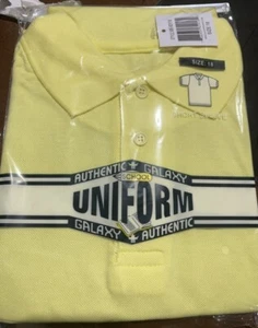 Galaxy Uniform Kids Light Yellow Short Sleeve Polo Shirt Size 18-4Pc - Picture 1 of 1