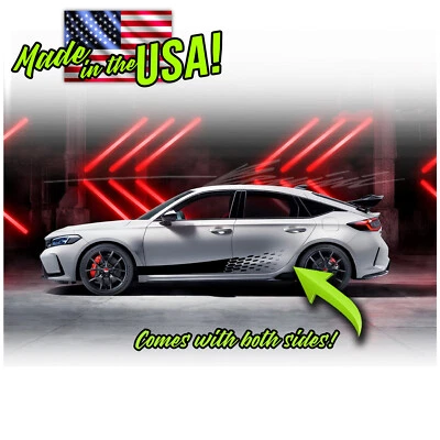 Calcomanías laterales hexagonales rayas de carreras 2 para Honda Civic 2016 2022 en adelante Foto 1 de 2