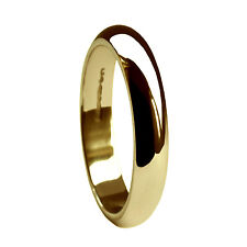 SALE 3mm 9ct Yellow Gold D Shape Wedding Ring 2.9g @ J. USA 4 5/8 UK Hallmarked