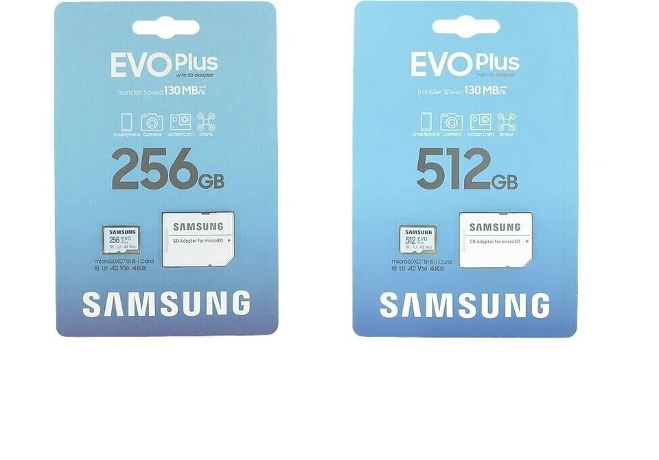 Tarjeta de memoria Samsung 256 GB 512 GB 1 TB EVO Plus Micro SD MicroSDXC UHS-I U3 130 MB/s Foto 1 de 4