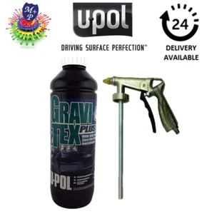Upol Gravitex White Stone Chip Overpaintable Protection 1 Litre + Air Gun - Picture 1 of 3