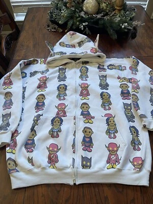 RARO Blanco 4xl BAPE × DC Comics Cremallera Completa Sudadera con Capucha Unisex 2006/2007? DC Comics Foto 1 de 4