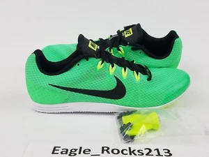 NEW MENS NIKE ZOOM RIVAL D 9 SPIKES TRACK SHOES GREEN BLACK SIZE 11.5 806556-303 - Picture 1 of 7
