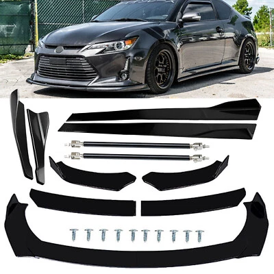 For Scion TC 2005-2016 Front Splitter Bumper Lip Spoiler Strut Rod Side Skirt Foto 1 de 4