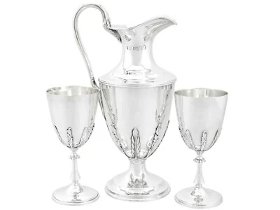 Jarra Claret vintage de plata de ley y copas a juego 1977 Foto 1 de 4