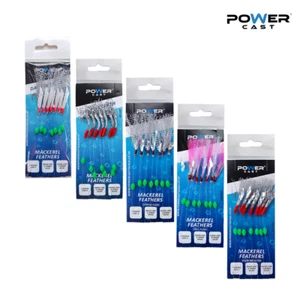 mackerel feathers sea fishing rigs lures 7 Hooks Sabiki Rig By Power Cast - Picture 1 of 18