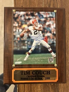 TIM COUCH CLEVLAND BROWNS # 1 DRAFT PICK 8 X 10 AUTOGRAPHED PHOTO 11 X 15 PLAQUE - Picture 1 of 2