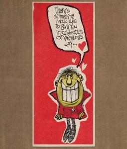 Unbenutzte Vintage Reed Starline VALENTINSTAG verschlossene Karte, roter Mann Ermutigung - Bild 1 von 6