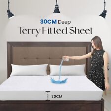 New Waterproof Terry Towel Mattress Protector Fitted Sheet Bed Cover All Sizes