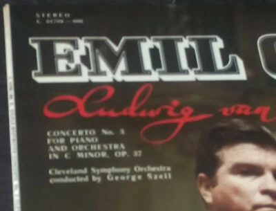 LP EMIL GILELS - BEETHOVEN - CONCERTO No. 3 * CSO / G. SZELL ' MELODIA 60's RU M - Bild 1 von 3