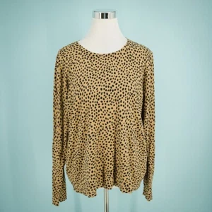 J. Crew Size XL Teddie Cheetah Animal Print Crew Neck Long Sleeve Cotton Sweater - Picture 1 of 6