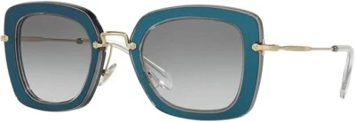 NUEVO Gafas de sol Miu Miu MU07OS ROY 1E0, lentes degradadas azules doradas/grises Foto 1 de 4