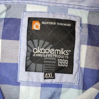 Akademiks Shirt Jeanius Level Products Mens 4XL Button Up Short Sleeve Shirt - Image 1 of 4