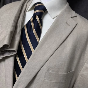 Lauren Ralph Lauren Suit 50R Blazer Pants Beige Linen Classic Wedding Beach - Picture 1 of 19