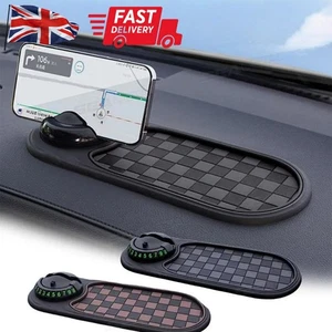 Multifunctional Car Anti-Slip Mat Rotatable Car Dashboard Pad Phone Holder - Picture 1 of 8