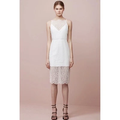 Keepsake The Label Daydream Lace Dress Ivory Sheer Midi Slip Lined Size S NWT - Image 1 of 4