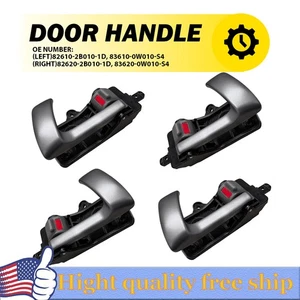 4pc Front/Rear left+Right Side Interior Door Handle For 07-12 Hyundai Santa Fe S - Picture 1 of 9