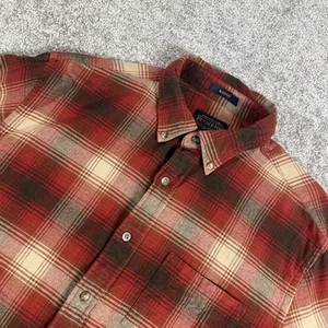 Pendelton Flanellhemd Herren Large Mason Button Down kariert Baumwolle rot - Bild 1 von 12