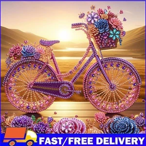 5D DIY Partial Special Shaped Drill Diamond Painting Flower Bike Decor30x30cm - Afbeelding 1 van 12