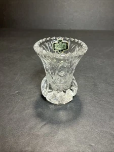 ZAJECAR 24% Lead Crystal Bud Vase Toothpick Holder Made In Yugoslavia 3” EUC - Picture 1 of 4