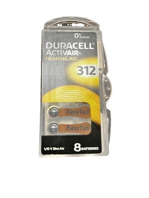 Baterías para audífonos Duracell tamaño 312 8 pilas en 1 paquete PR41 1,45V Foto 1 de 3