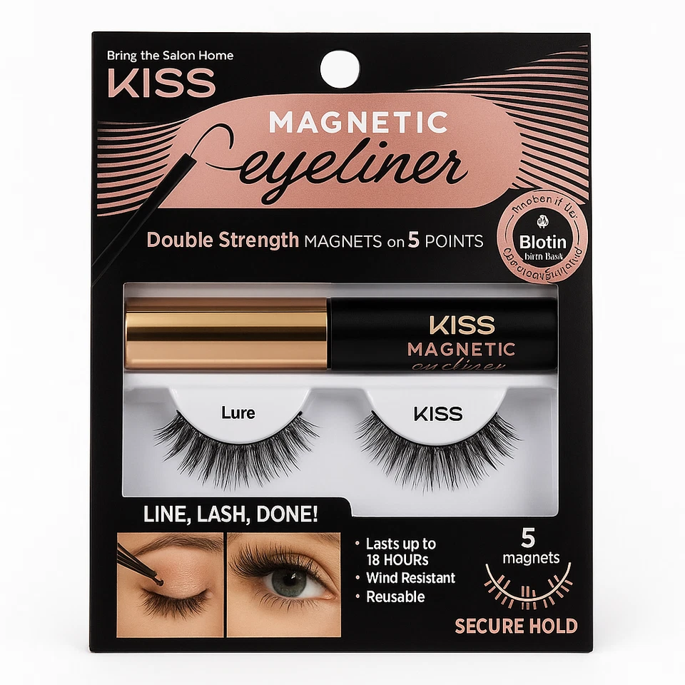 KISS Magnetic Eyeliner & Lure Lash Kit New - Image 1 of 1