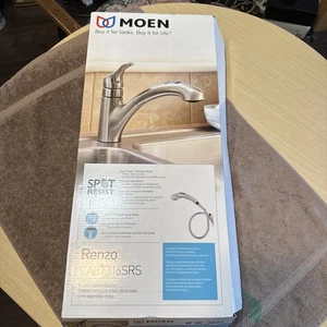 Moen Renzo CA87316SRS Pullout Spray Kitchen Faucet Stainless Steel - Picture 1 of 7
