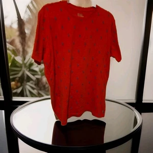 Pre-loved Ralph Lauren Classic-Fit All Over Pony Logo T-Shirt Rot Herren M - Bild 1 von 5