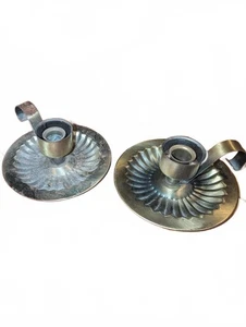 Vintage Metal Candle Holders - Set of 2 Decorative Candle Stands - Picture 1 of 3