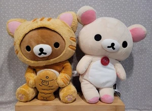 San-X Rilakkuma Taiyaki Arancione Gatto Tigre & Korilakkuma Teddy Peluche Giocattolo Set 12" - Foto 1 di 15