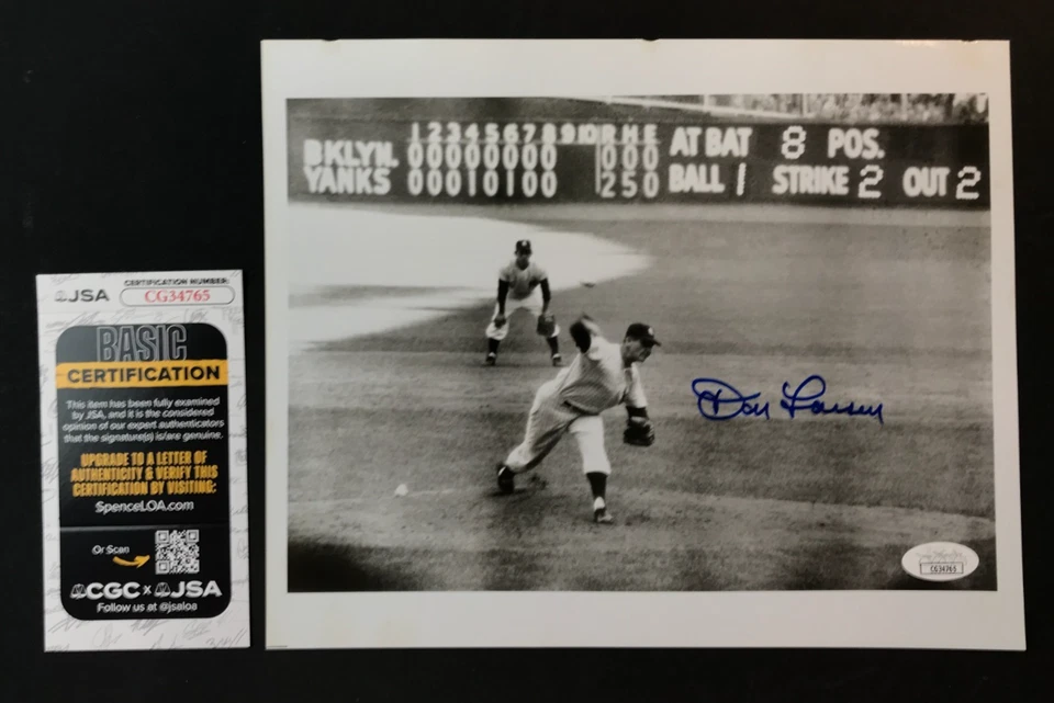 Don Larsen Signed 8x10 B&W Photo JSA w/COA Perfect Game N.Y Yankees 1956 WS MLB! - Image 1 of 4
