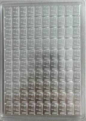 100 x 1g Silberbarren I Feinsilber I 999,0 I 1 Silbertafel I Neu I AnlageIInvest - Bild 1 von 2