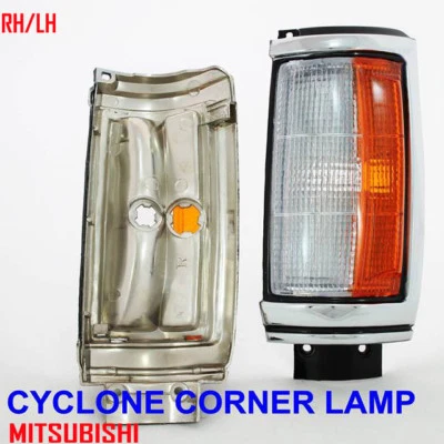 Par de luces de esquina delanteras cromadas negras para Mitsubishi Dodge Ram 50 Triton L200 87-96  Foto 1 de 2