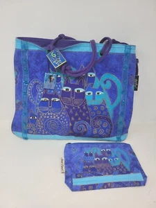 Bolso de Mano Laurel Burch Índigo para Gatos y Mariposas GRANDE, Bolso de Cosméticos en Guc - Imagen 1 de 17