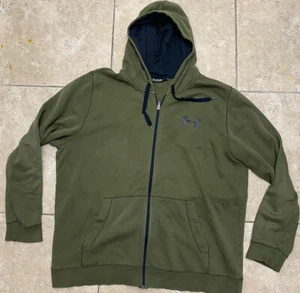 Under Armour Cold Gear Mens Hoodie Long Sleeve Pullover Green Sz 2XL XXL - Foto 1 di 7