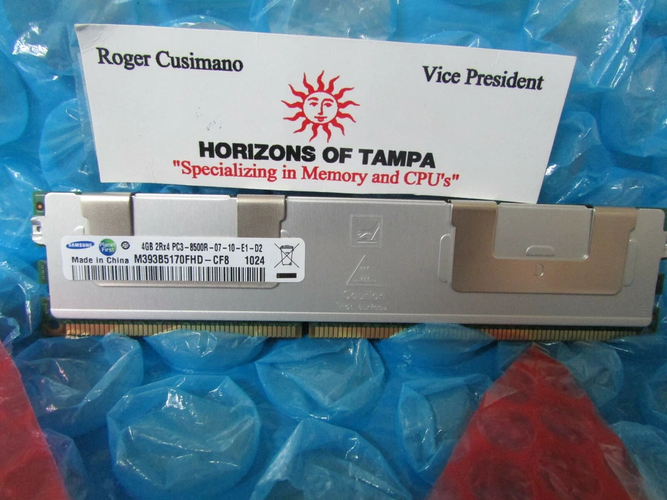  M393B5170FHD-CF8 Samsung 4gb Pc8500/1066mhz Ecc Reg Ddr3 Memory Mod - Image 1 of 1