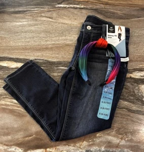 Girls Jeans Skinny Fit Jean Sz S 6/6X Denim & Multi Color Headband 22W X 19L New - Picture 1 of 5