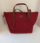 Brics Milano Red Handbag Medium Tote Two Way Wear Removable Pouch