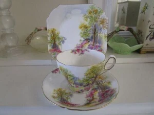 PRECIOSO ENCANTO SHELLEY INGLATERRA'S 0188 HUESO FINO CHINA TRÍO - Imagen 1 de 8