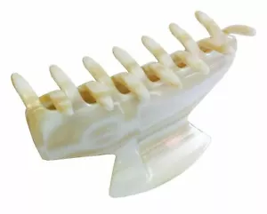 Clip per capelli artiglio mascella celluloide francese Amie chic avorio grande fatta a mano 3 pollici - Foto 1 di 4