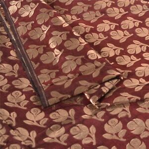 Sanskriti Art Silk Woven Banarasi/Brocade Dark Red Dress Material Fabric 1 Yard