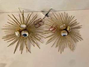 Set 2 Clip per Tempo di Natale Festività su Albero di Natale Glitter Oro 7" - Foto 1 di 3