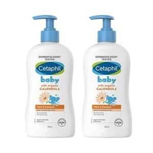 Cetaphil Baby Wash & Shampoo with Organic Calendula 400ML- Pack of 2 - Picture 1 of 4