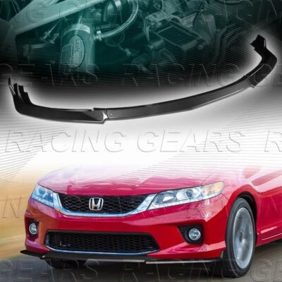 КАРБОНОВЫЙ СТИЛЬ ПЕРЕДНИЙ БАМПЕР СПОЙЛЕР СПЛИТТЕР КРОМКИ ПОДХОДИТ 13-15 ХОНДА АККОРД 2DR/КУПЕ - Изображение 1 из 4