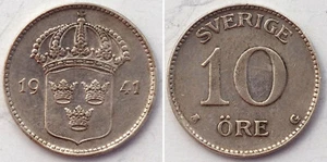 Schweden/Sweden 10 Öre 1941 Silber - Bild 1 von 1